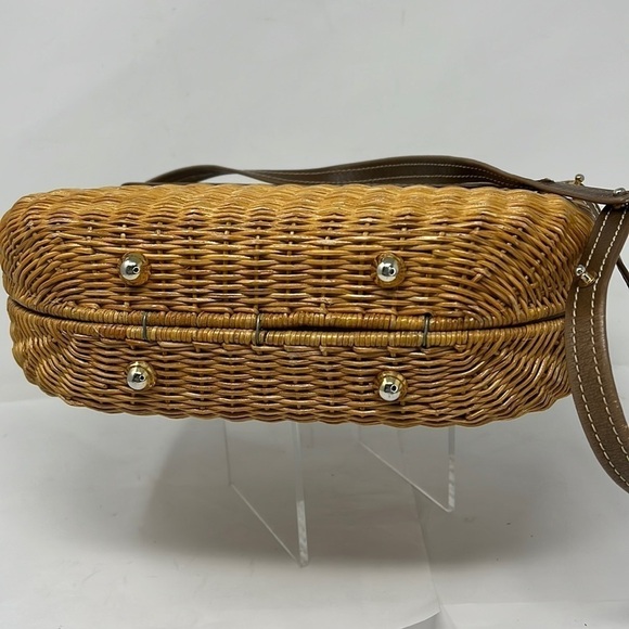 Rodo Rattan Leather Adjustable Shoulder Crossbody Strap Made in Italy Rare - Picture 7 of 16